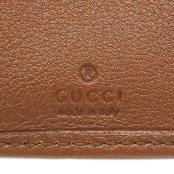 グッチ GUCCI バンブー ミディアム ウォレット 658633 ブラウン レザー 三つ折り財布 ヴィンテージ金具 茶 ダブルG コンパクトウォレット