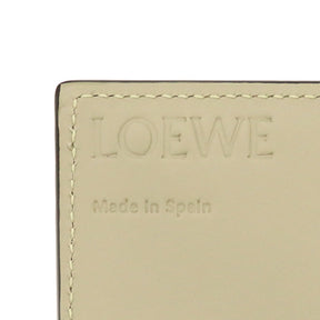 ロエベ LOEWE ビジネス カードホルダー ベージュ系 ソフトグレインカーフ カードケース シルバー金具 カード入れ 名刺入れ