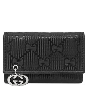 グッチ GUCCI GGインプリメ キーケース 257217 ブラック PVC レザー キーケース シルバー金具 黒 鍵入れ 6連 6本