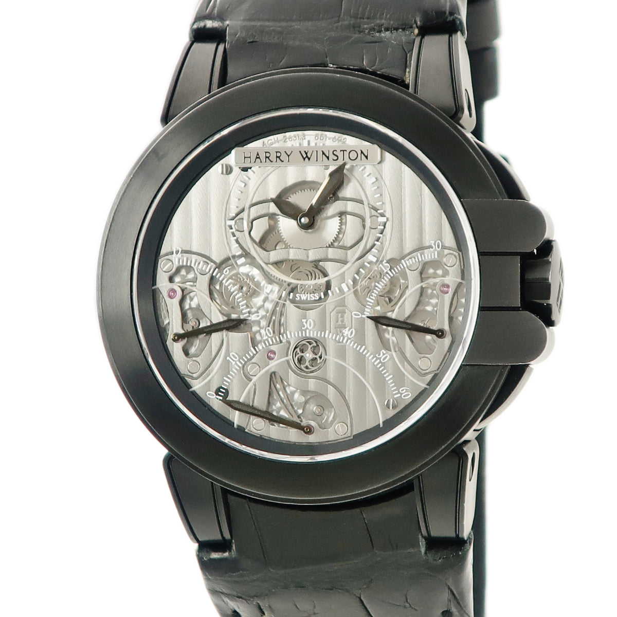 ハリーウィンストン Harry Winston オーシャン トリレトロ クロノグラフ OCEACT44ZZ002 400/MCRA44ZKL.S 自動巻き メンズ 合金 縦縞