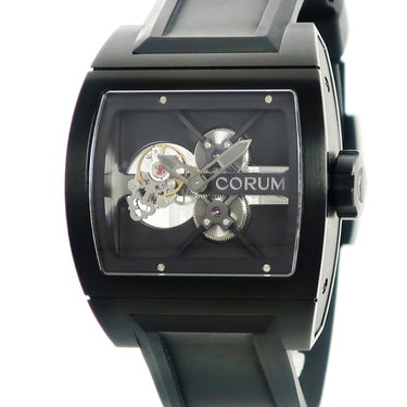 コルム CORUM ティーブリッジ トゥールビヨン B022/00936 手巻き メンズ スケルトン 黒PVD加工 トノウ 限定