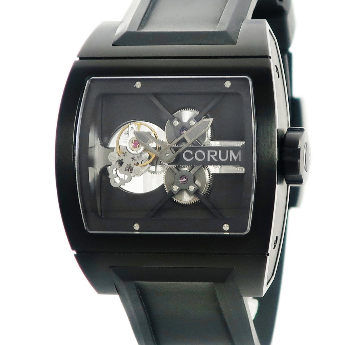 コルム CORUM ティーブリッジ トゥールビヨン B022/00936  手巻き メンズ スケルトン 黒PVD加工 トノウ 限定