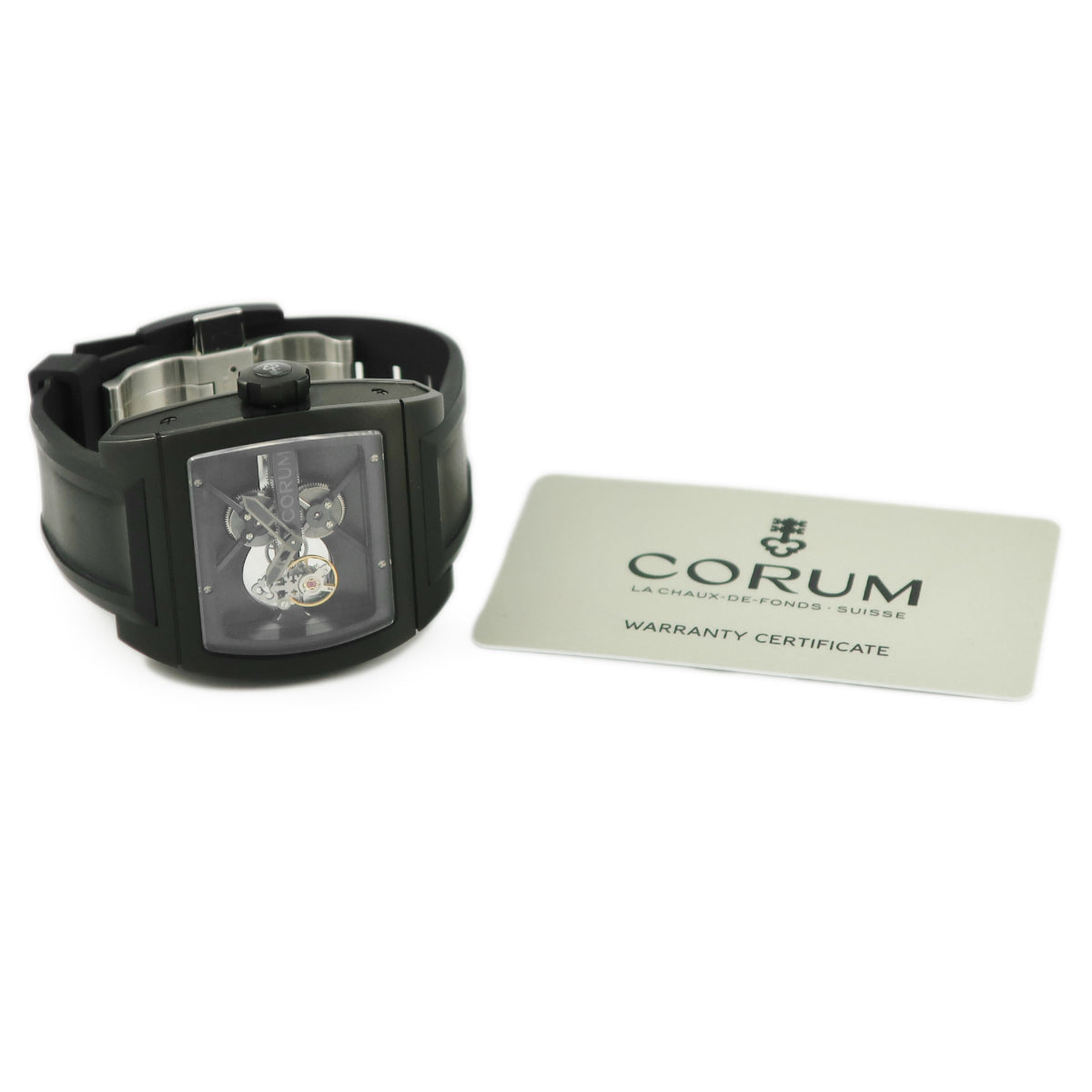 コルム CORUM ティーブリッジ トゥールビヨン B022/00936  手巻き メンズ スケルトン 黒PVD加工 トノウ 限定
