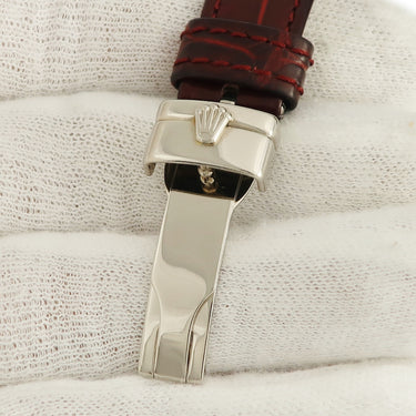 ロレックス ROLEX チェリーニ用 クロコバンド レッド クロコダイル K18WG 腕時計パーツ 純正 純正K18WG製バックル付き ベルト 15ｍｍ 赤