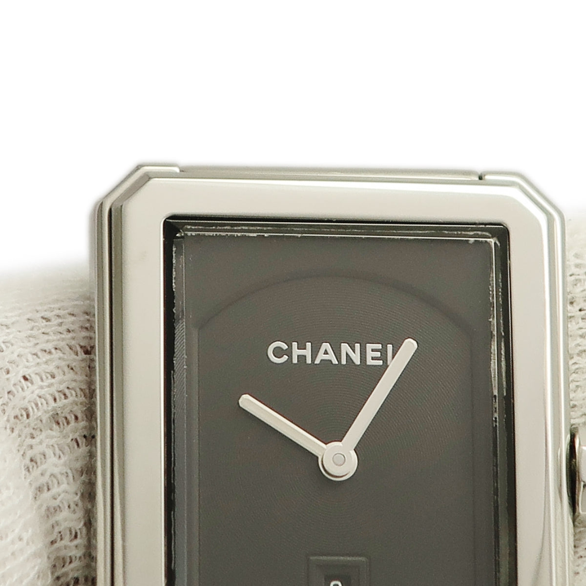 シャネル CHANEL ボーイフレンド ツイード ミディアム H4878 クオーツ レディース ボーイズ 黒 角型 ツイードパターンブレス