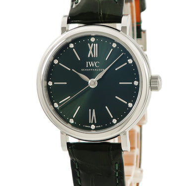 IWC  ポートフィノ オートマティック IW357405 自動巻き メンズ 純正12Pダイヤ 緑 ローマン バー 2019年