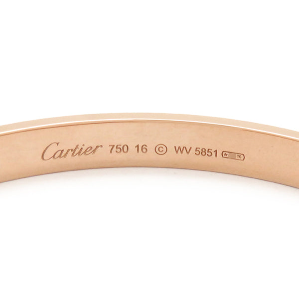 カルティエ Cartier LOVE ラブブレス B6067416 ピンクゴールド K18PG #16 ブレスレット 750 18K 18金 バングル