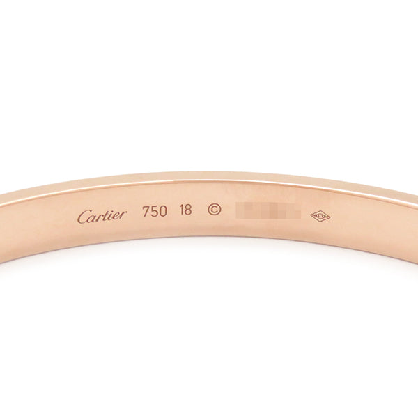 カルティエ Cartier LOVE ラブブレス B6067418 ピンクゴールド K18PG #18 ブレスレット 750 18K 18金 バングル