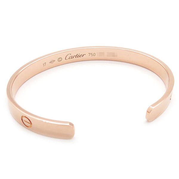 カルティエ Cartier LOVE ラブブレス オープン B6032617 ピンクゴールド K18PG #17 ブレスレット 750 18K 18金 バングル