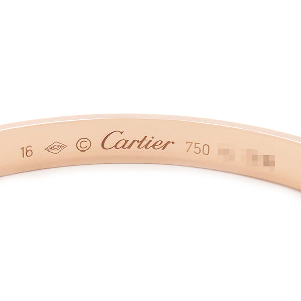 カルティエ Cartier LOVE ラブブレス オープン B6032616 ピンクゴールド K18PG #16 ブレスレット 750 18K 18金 バングル