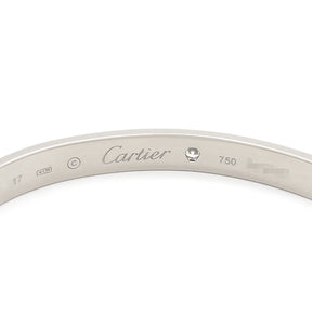 カルティエ Cartier LOVE ラブブレス オープン 1Pダイヤ B6029917 ホワイトゴールド K18WG #17 ブレスレット 750 18K 18金