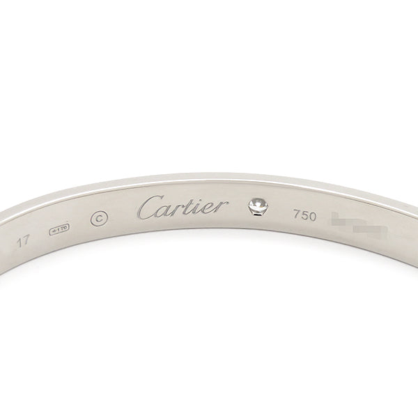 カルティエ Cartier LOVE ラブブレス オープン 1Pダイヤ B6029917 ホワイトゴールド K18WG #17 ブレスレット 750 18K 18金