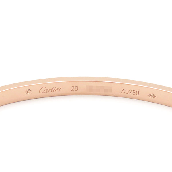 カルティエ Cartier LOVE ラブブレス SM B6047320 ピンクゴールド K18PG #20 ブレスレット 750 18K 18金 RG ローズゴールド