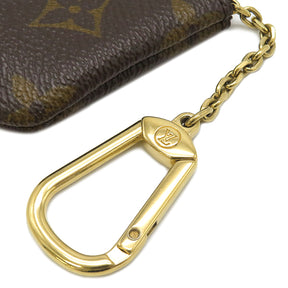 ルイヴィトン LOUIS VUITTON カードキーケース ポシェット クレ M62650 モノグラム モノグラムキャンバス コインケース ゴールド金具 茶 キーチェーン付き 小銭汚れ