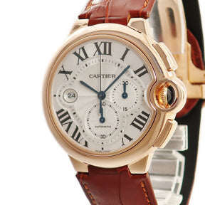 カルティエ Cartier バロンブルー クロノグラフ W6920009 自動巻き メンズ K18PG無垢 ローマン ギヨシェ