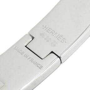 エルメス HERMES クリックHH H703203FB01 ブラック×シルバー メタル エナメル ブレスレット マットブラック Hブレス ヘアライン