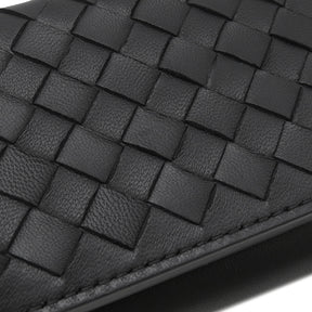 ボッテガヴェネタ BOTTEGA VENETA イントレチャート 515385 VO0B2 8885 ブラック×グレー レザー 三つ折り財布 ブラック金具 バイカラー