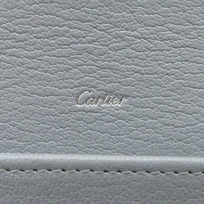 カルティエ Cartier ラブコレクション 長財布 グレー系 レザー 長財布 シルバー金具 二つ折り長財布