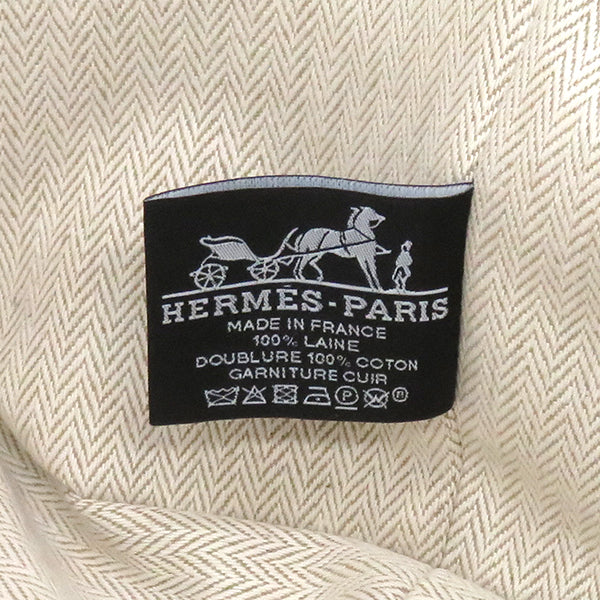 エルメス HERMES ブリッド ア ブラック GM Hナッテ ブルーアビス ウール ポーチ シルバー金具 ハンドバッグ バニティバッグ