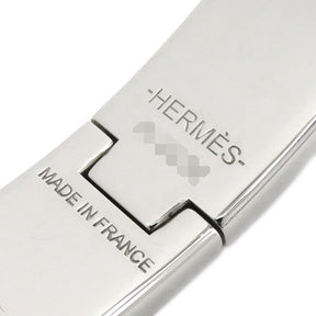 エルメス HERMES クリックH PM シュヴァルピクセル ブラック×ホワイト メタル エナメル ブレスレット シルバー金具 Hブレス