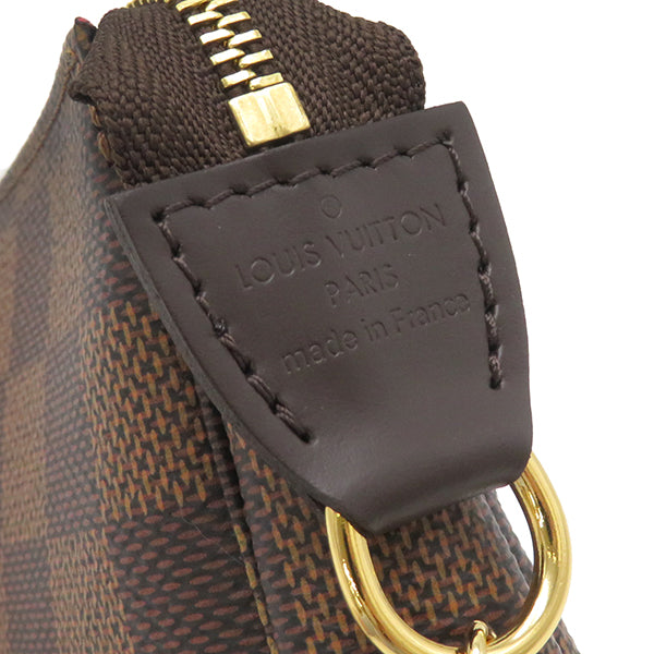 ルイヴィトン LOUIS VUITTON ミニ ポシェット アクセソワール N58009 ダミエ エベヌ ダミエキャンバス アクセサリーポーチ ゴールド金具 ポーチ 茶