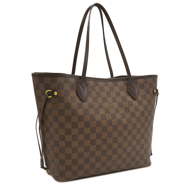 ルイヴィトン LOUIS VUITTON ネヴァーフル MM N51105  エベヌ×スリーズ ダミエキャンバス トートバッグ ゴールド金具 茶 赤