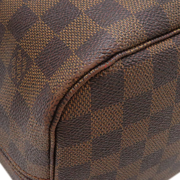 ルイヴィトン LOUIS VUITTON ネヴァーフル MM N51105  エベヌ×スリーズ ダミエキャンバス トートバッグ ゴールド金具 茶 赤