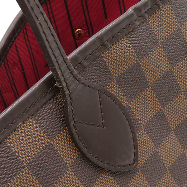 ルイヴィトン LOUIS VUITTON ネヴァーフル MM N51105  エベヌ×スリーズ ダミエキャンバス トートバッグ ゴールド金具 茶 赤