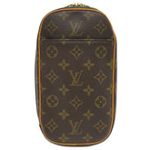 ルイヴィトン LOUIS VUITTON ポシェット ガンジュ M51870 モノグラム モノグラムキャンバス ボディバッグ ゴールド金具 茶