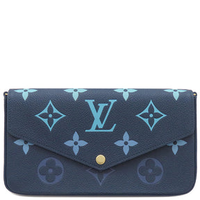 ルイヴィトン LOUIS VUITTON ポシェット フェリシー M82349 グラデーションブルー モノグラムアンプラント チェーンウォレット ゴールド金具 ショルダーバッグ 青 紺