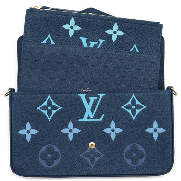 ルイヴィトン LOUIS VUITTON ポシェット フェリシー M82349 グラデーションブルー モノグラムアンプラント チェーンウォレット ゴールド金具 ショルダーバッグ 青 紺