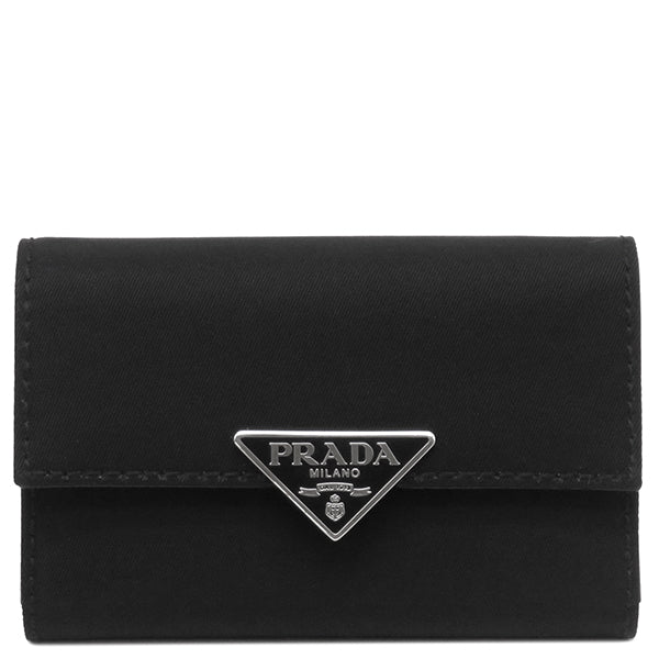 プラダ PRADA TESSUTO ENAMEL キーケース 1M0222 NERO ナイロン レザー キーケース シルバー金具 鍵入れ 6連 6本 黒