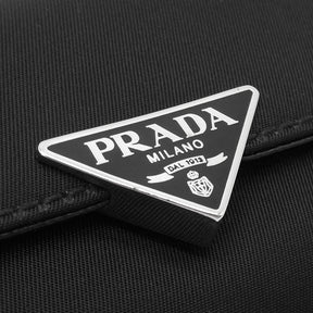 プラダ PRADA TESSUTO ENAMEL キーケース 1M0222 NERO ナイロン レザー キーケース シルバー金具 鍵入れ 6連 6本 黒