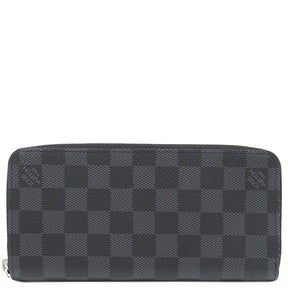 ルイヴィトン LOUIS VUITTON ジッピー ウォレット ヴェルティカル N63095 ダミエグラフィット ダミエグラフィットキャンバス 長財布 シルバー金具 黒 ラウンドファスナー