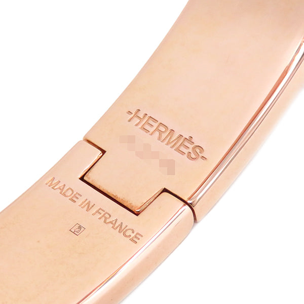 エルメス HERMES クリックH PM パープル×ピンクゴールド GP エナメル ブレスレット ピンクゴールド金具 紫 Hブレス