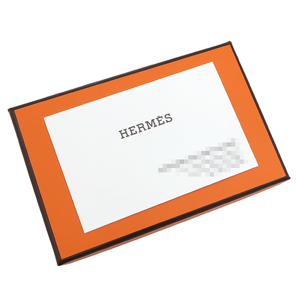 エルメス HERMES カルヴィ デュオ ヴェルソ ナタ×ケブラコ シェブルミゾル カードケース シルバー金具 新品 未使用 バイカラー オフホワイト 茶