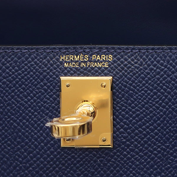 エルメス HERMES ミニケリードゥ 外縫い ブルーネイビー ヴォーエプソン 2WAYバッグ ゴールド金具 新品 未使用 紺