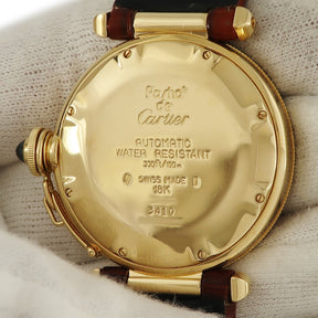 カルティエ Cartier パシャ38 81750353 自動巻き メンズ OH済 K18YG無垢 アイボリー アラビア 初期モデル
