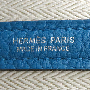 エルメス HERMES ガーデンパーティーTPM ブルーザンジバル ネゴンダ トートバッグ シルバー金具 青