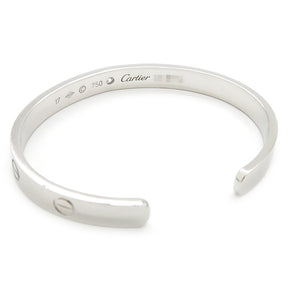 カルティエ Cartier LOVE ラブブレス オープン 1Pダイヤ B6029917 ホワイトゴールド K18WG #17 ブレスレット 750 18K 18金