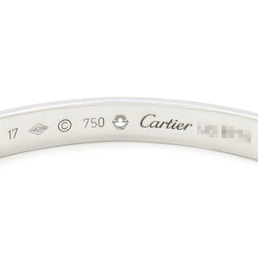 カルティエ Cartier LOVE ラブブレス オープン 1Pダイヤ B6029917 ホワイトゴールド K18WG #17 ブレスレット 750 18K 18金