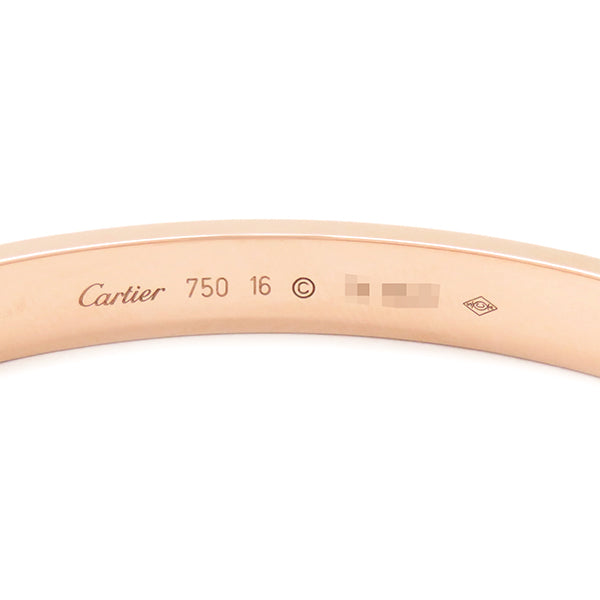 カルティエ Cartier LOVE ラブブレス B6067416 ピンクゴールド K18PG #16 ブレスレット 750 18K 18金 バングル