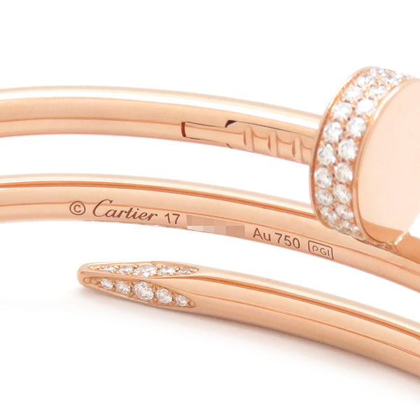 カルティエ Cartier ジュストアンクル ダイヤ N6708417 ピンクゴールド K18PG ダイヤモンド #17 ブレスレット Au750 JUSTE UN CLOU