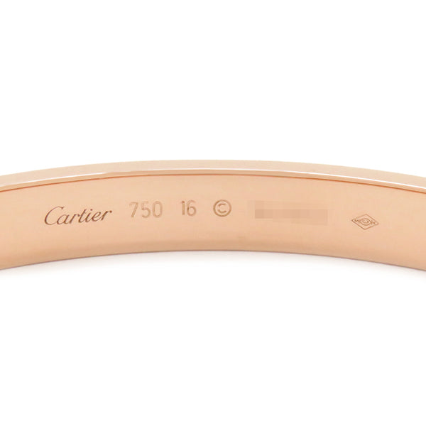 カルティエ Cartier LOVE ラブブレス B6067416 ピンクゴールド K18PG #16 ブレスレット 750 18K 18金 バングル