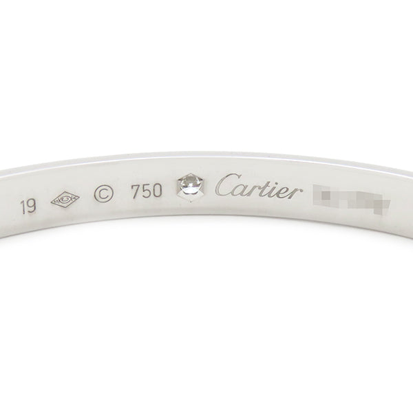 カルティエ Cartier LOVE ラブブレス オープン 1Pダイヤ B6029919 ホワイトゴールド K18WG #19 ブレスレット 750 18K 18金