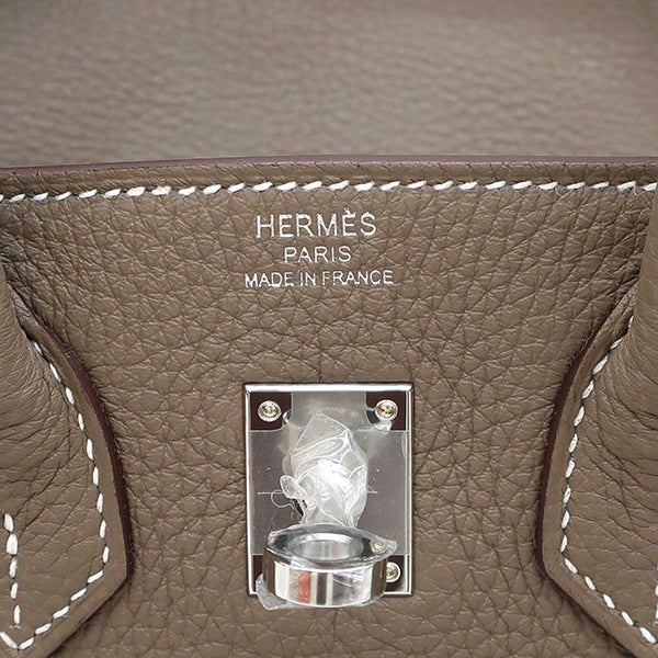 エルメス HERMES バーキン25 エトゥープ トゴ ハンドバッグ シルバー金具 新品 未使用 グレージュ