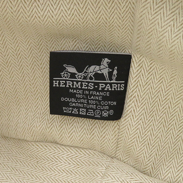 エルメス HERMES ブリッド ア ブラック GM Hナッテ ヴェールフォレ ウール ポーチ シルバー金具 ハンドバッグ バニティバッグ