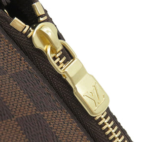 ルイヴィトン LOUIS VUITTON カードキーケース ポシェット クレ N62658 ダミエエベヌ ダミエキャンバス コインケース ゴールド金具 茶 キーチェーン付き