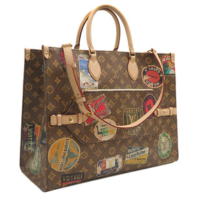 ルイヴィトン LOUIS VUITTON オンザゴー ヴォワヤージュ M47147 モノグラム モノグラムキャンバス 2WAYバッグ ゴールド金具 茶 トート フライトモード 新品 未使用