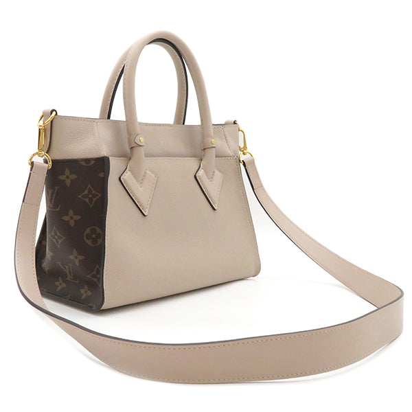 ルイヴィトン LOUIS VUITTON オンマイサイド PM M57729 モノグラム×ベージュ系 カーフ モノグラムキャンバス 2WAYバッグ ゴールド金具 トートバッグ ショルダー 茶 グレージュ